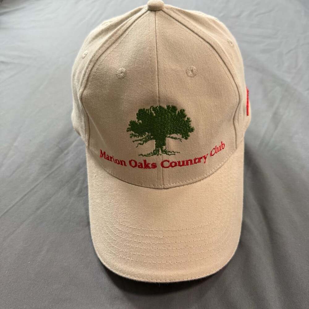 Marion Oaks Country Club Warrior Custom Golf Beige Embroidered Hat Cap